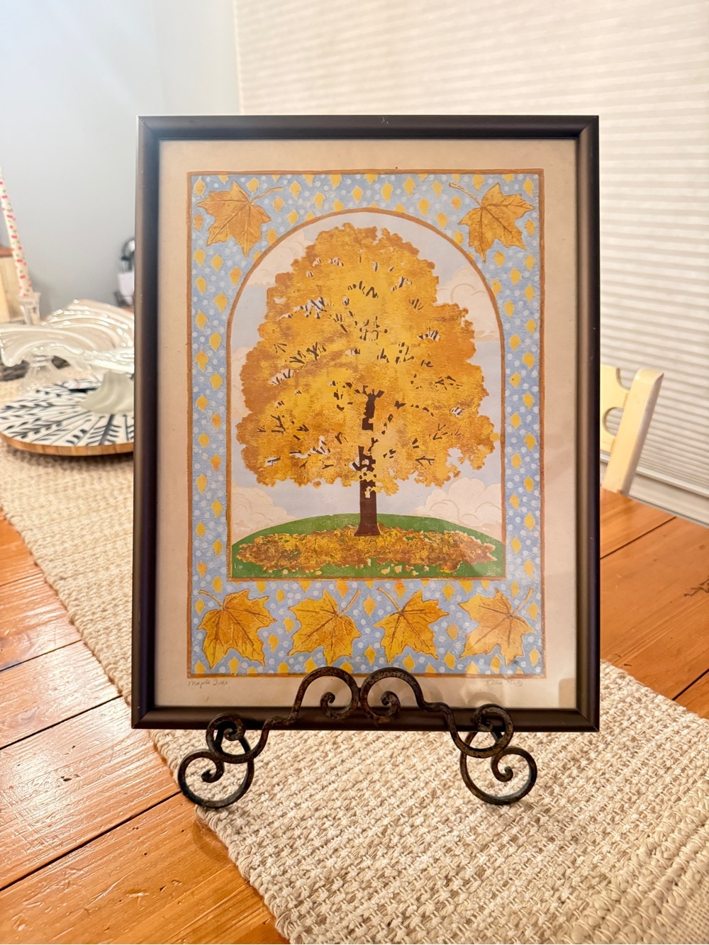 Ellie Kirby Maple Tree Signed Limited Edition 9/38 Woodcut Framed Art